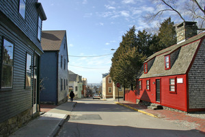 view down Newport Rhode Island's William Street